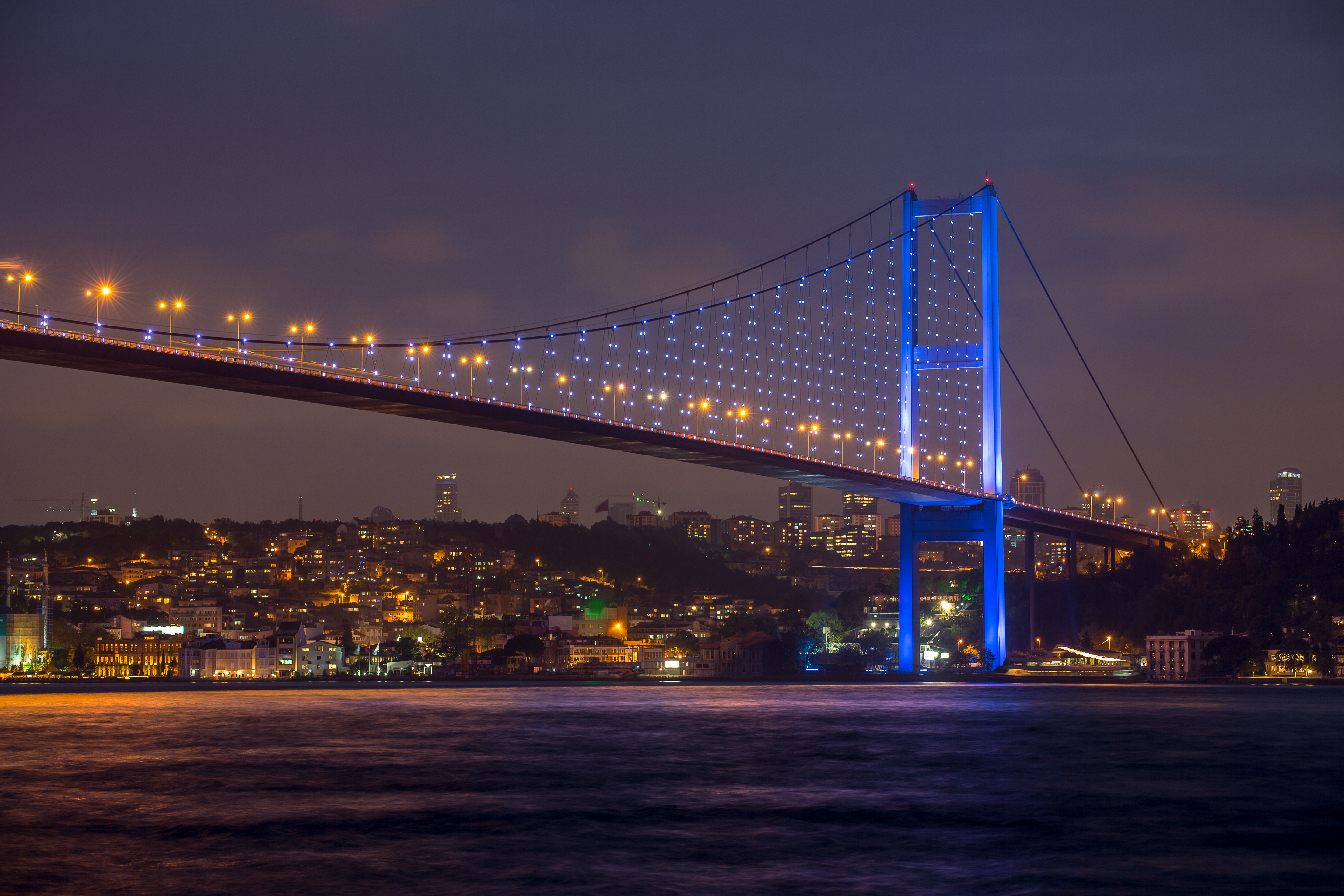Wallpaper | Cities | photo | picture | beautiful view, Bosphorus Bridge at  night, istanbul, turkey, Sea of Marmara