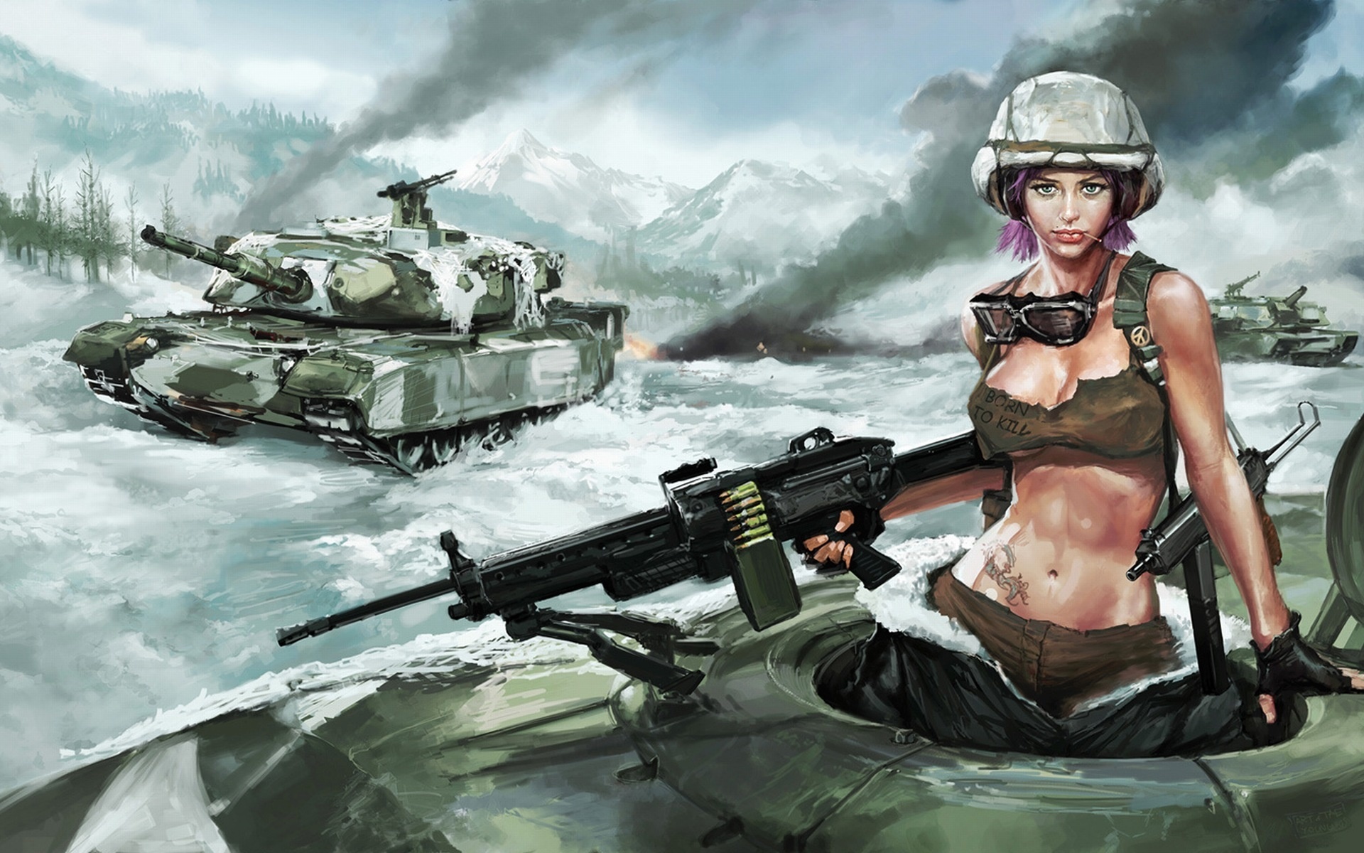 Anime tank, battle field, anime girl, combat vehicle, Anime, HD wallpaper |  Peakpx