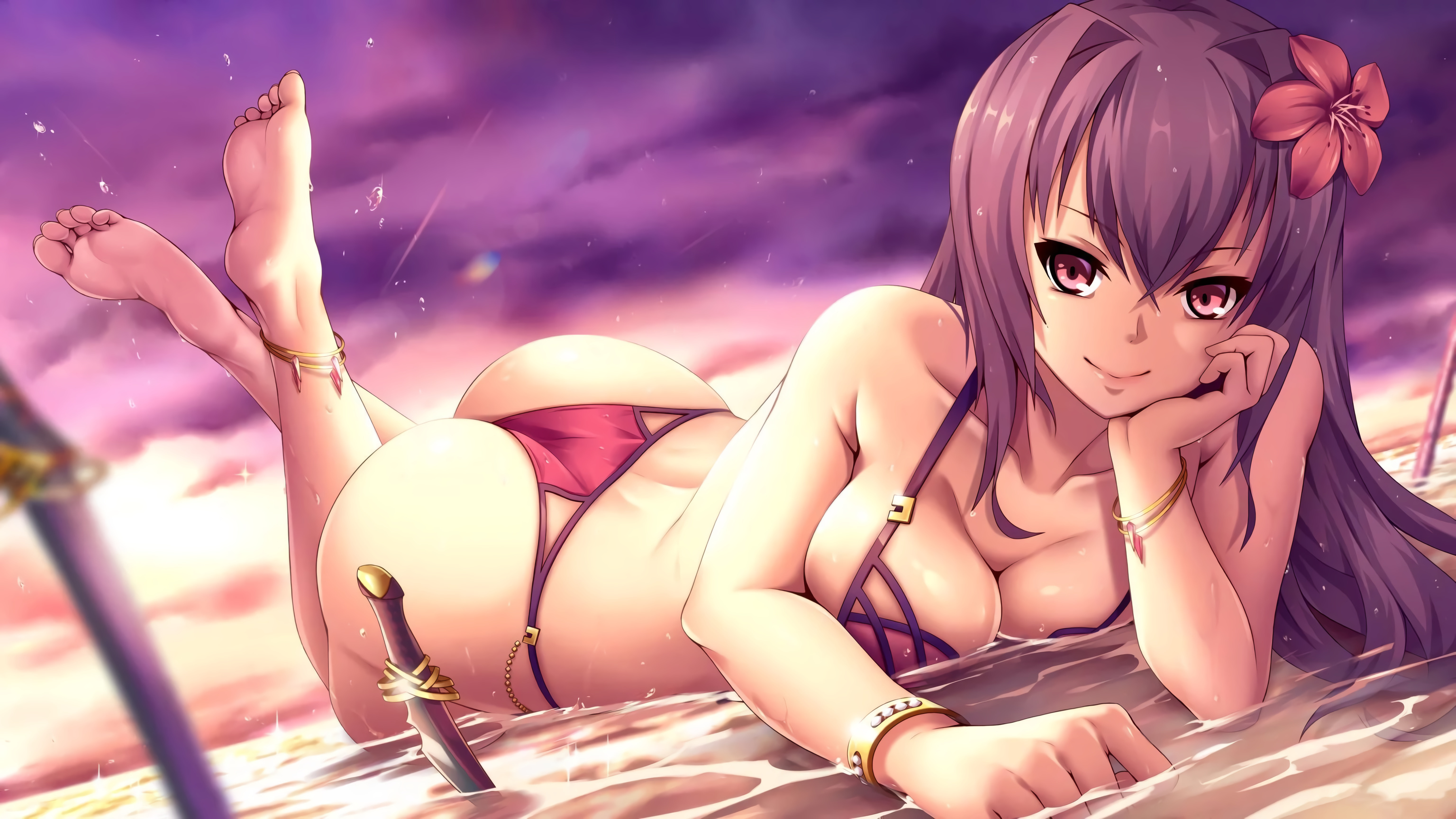 Wallpaper | Anime | photo | picture | Anime, girl, bikini, beach, hentai