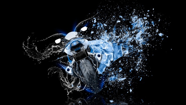 Tony Kokhan, Moto, Suzuki, GSX, R1000, Back, water, bike, ice