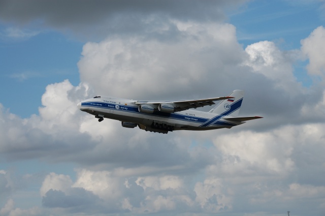 літак, Ан-124, Руслан, політ, хмари, небо