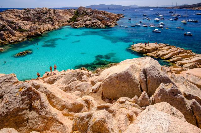 Sardegna, сардиния, Caprera, Cala Coticcio, moře, ostrov, pláž, zátoka, modrá