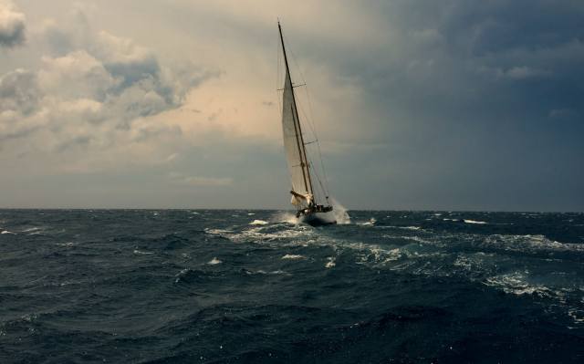 sail, the ocean, the sky