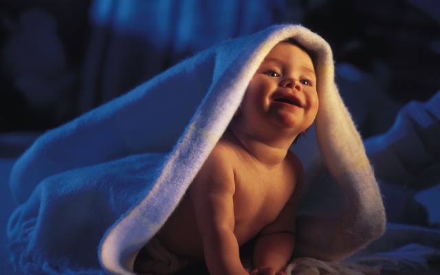 bed, child, smile
