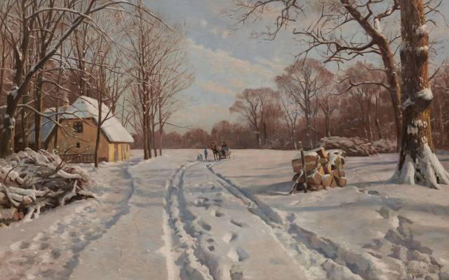 Peder Mork Monsted, Danish, 1915, Winter View