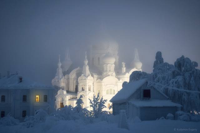 fog, home, the temple, drifts, Пермский край, евгений кудымов