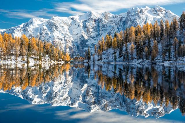 winter, Snow, Italy, Gori, Доломітові Альпи, forest, wood, модрина, будинок