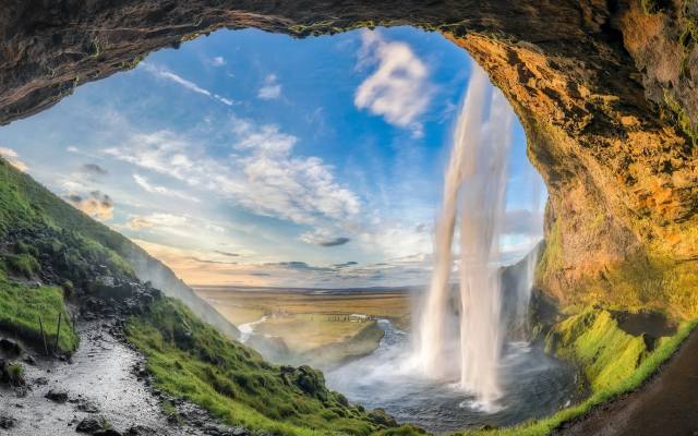 водопад, Iceland, Сельяландсфосс