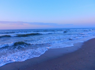 západ slunce, nebe, moře, vlny, břeh, písek