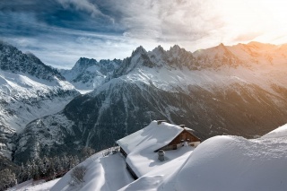 France, mountains, Alps, the house, beauty