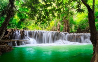 příroda, řeka, džungle, vodopád, Thajsko, krásně, kaskády