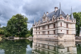 France, castle, castles of France, the lake, trees, reflection, beauty