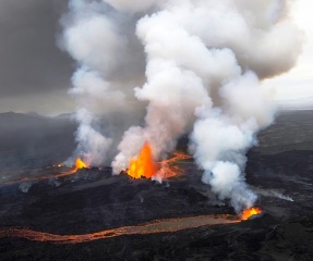 lava, blasting through the earth's crust, Iceland, the power of nature