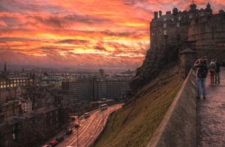 Scotland, Edinburgh, home, street, transport, hill, castle, people