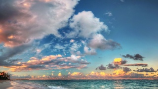 небо, облака, берег, пляж, море, тучи