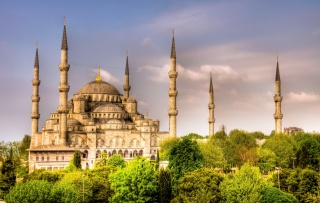 Turecko, město, Istanbul, chrám, mešita, turkiye, istanbul, krásně, stromy