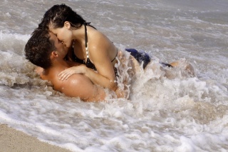 people, Love, positive, guy, girl, the beach, water, wave, sea, the rest