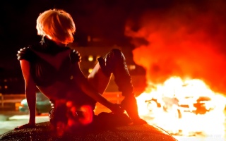 Lady Gaga, singer, blonde, mother monster, tatto, body, heels, music video, fire