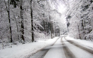 Дорога в снегу, дорога, снег