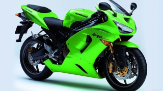 kawasaki, light green, Moto