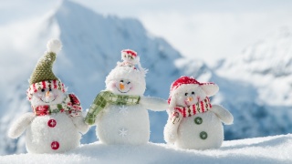 Новый год, зима, снег, снеговик, Игрушки