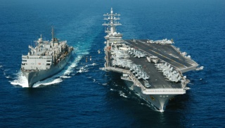 the carrier, ships, refueling, food, Navy, USA, Fighter, Helicopter, sea, the ocean