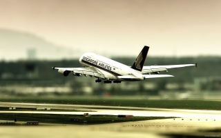 Singapore, airlines, the plane, white, road, airport