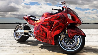 мотоцикл, червоний-спортбайк