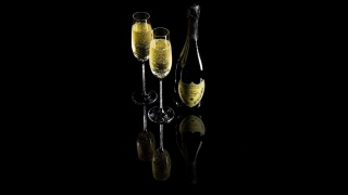 drink, art, black background, reflection, champagne, Bakaly