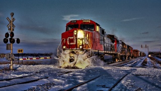 vlak, zima