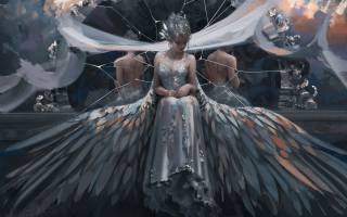 art, fantasy, angel, wings