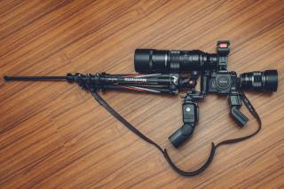 Sniper rifle, creative, lens, the camera