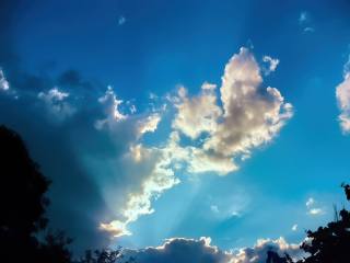 the sky, clouds, rays