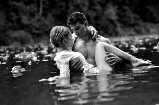 girl, guy, in the water, PAIR