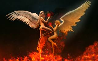 ангели, вогонь, фантазія