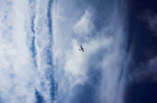 the sky, clouds, the plane