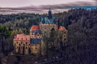 castle, the fortress, Kriebstein, castle, trees, tower, nature