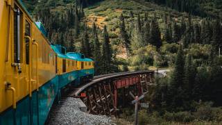 train, composition, railway, Alaska, mountains