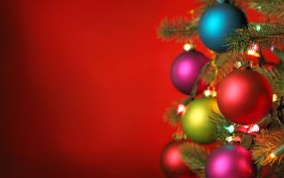 синій, рожевий, і, червоний, baubles, прикраси, дерево, нові, рік, Різдво, прикраси