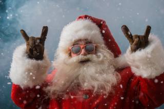 Санта Клаус, Різдво, metal horns