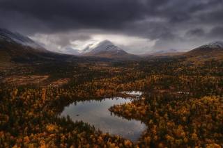 осінь, озеро, гори, ліс, Оборотов Алексей