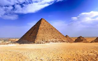 пирамида Гиза, Египет, пустыня, пейзаж, небо