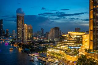 město, světla, Bangkok, Thajsko
