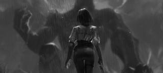 monster, girl, the rain