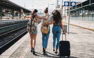 voyage, railway station, trip together