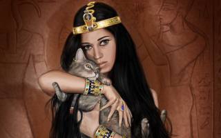girl, египтянка, cat, Cleopatra, Egypt, женщина-фараон, decoration, Древний Египет, bracelets, tiara