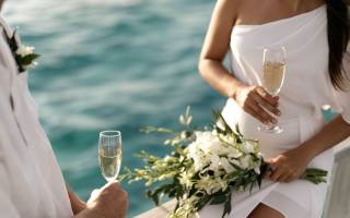 champagne, crystalline lagoon, Maldivian sunset, loved-up couples
