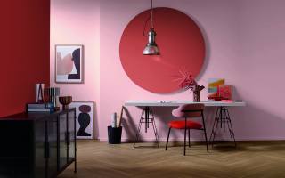 Interior design, living room interior in modern style, premium wall paints, Parador