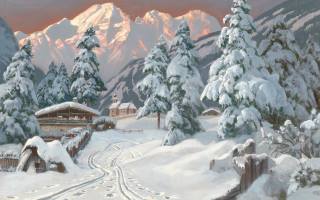 Alois Arnegger, Rakouské, Snowy mountain landscape