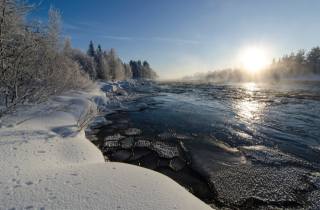 winter, river, the sun, photo, виталий истомин